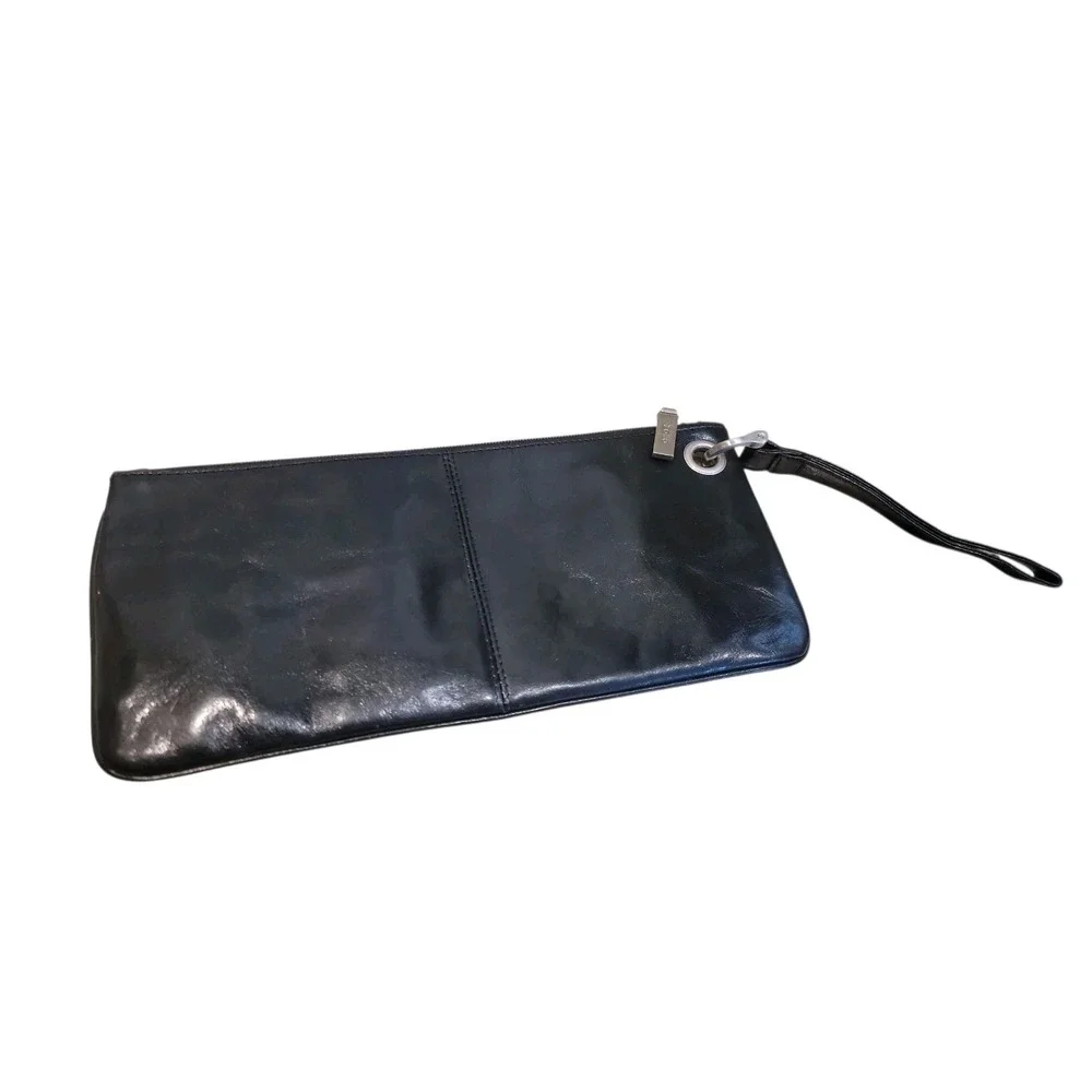 HOBO BAGS Vida clutch wristlet bag Black leather.  11
